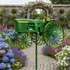 Metal Wind Spinner with Rotating Wheels Tractor Wind Sculpture Decorative Windmill for Garden Yard Patio Lawn Decor
