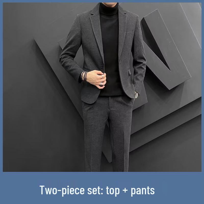 Men’s Slim Fit Woolen Blazer Suit Set - 2024 Autumn/Winter Collection