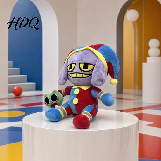 Plush Stuffed Animal Digital Circus Doll Cute Cartoon Character Toy Soft Pillow Collectible Plushie for Kids Christmas Thanksgiving Birthdays Gift