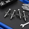 304 Stainless Steel Fuel Tank Mounting Bolts, 4 Threaded Assemblies with Formed Metal Retaining Plates for Mounting Hardware Replacement