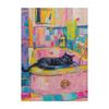 Poster Decorazione Bagno Massimalista Pittura su Tela Gatto Trendy Stampa Dopamina Estetica Kitsch Quadri per Decorazione Casa