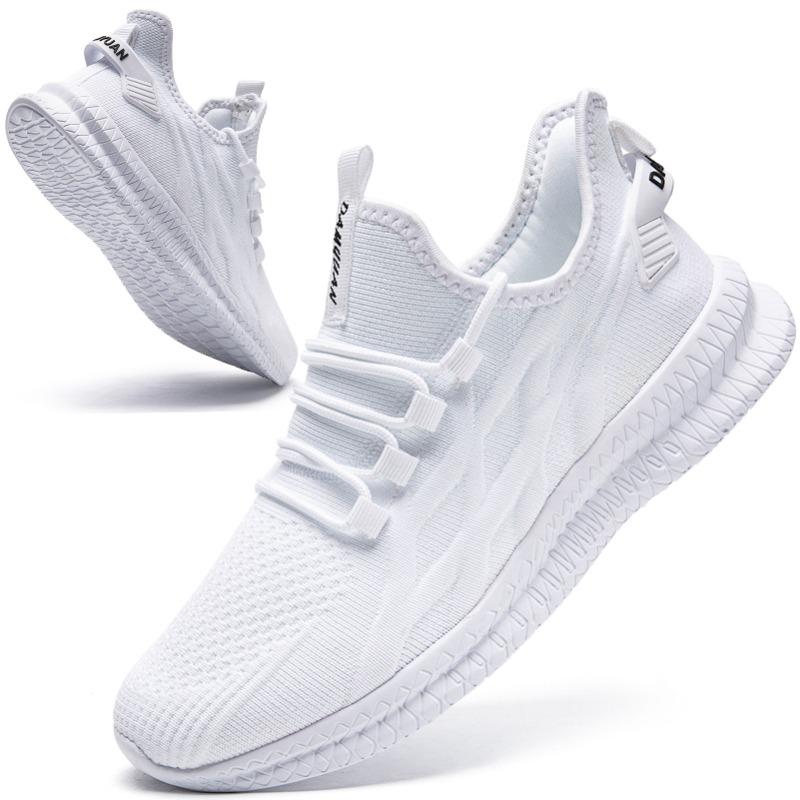 

Унисекс Дышащие Сетчатые Повседневные Кроссовки Легкие Кроссовки на Шнуровке для Ходьбы Модный Дизайн Нескользящая Подошва Удобная Обувь 50 белый