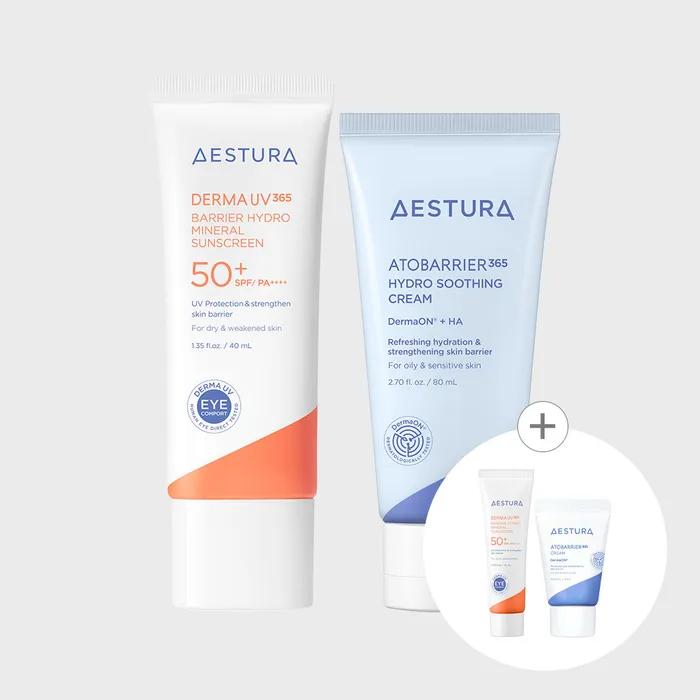 Derma UV365 Barrier Moisture Mineral Sunscreen 40ml (SPF50+/PA4+) + Atobarrier 365 Hydro Soothing Cream 80ml