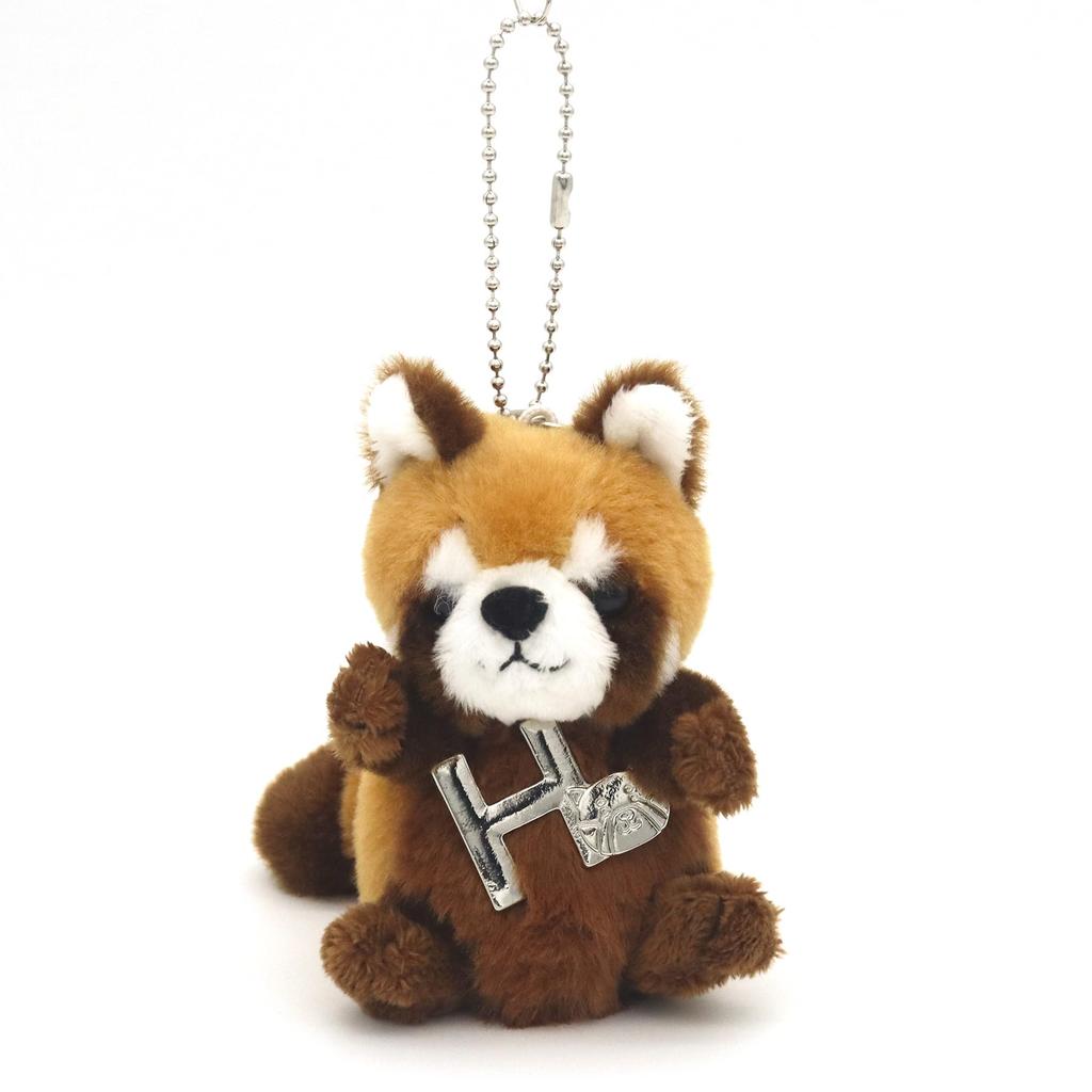 Take Off Red Panda Plush Toy Strap with Initial Charm [H] Angel's Mischief Series