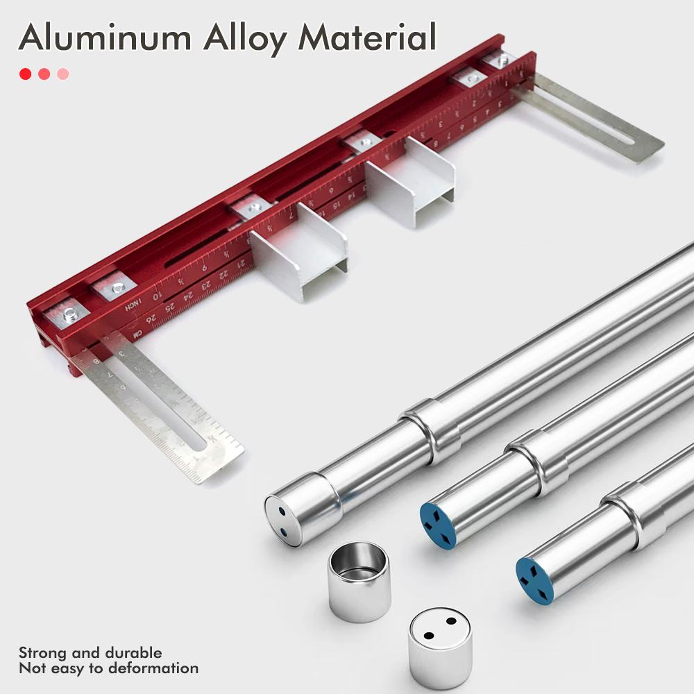 Aluminium Alloy Punching Positioning Ruler for Wardrobe Boom Installation Carpentry Drilling Locator Suspension Rod Install Tool