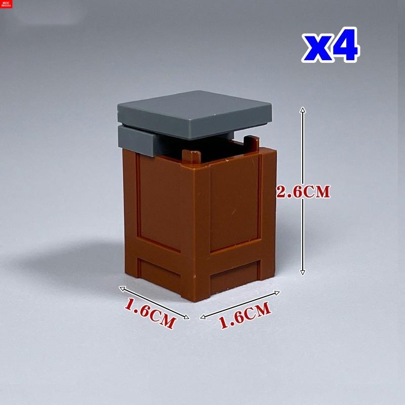 Contenitore MOC Bricks Quadrato Eco-friendly Pattumiera cestino Rifiuti Ufficio Casa Scena Accessori in Plastica Blocchi da Costruzione Giocattoli per Bambini