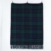 JOHNSTONS [Excellent condition] Tartan cashmere fringe stole / Scarf Navy / GreenUsed