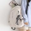 Schoolbag Customized Large Capacity School Bag Women's Lightweight Solid Color Fashion Versatile Junior High School Student Travel Backpack Men