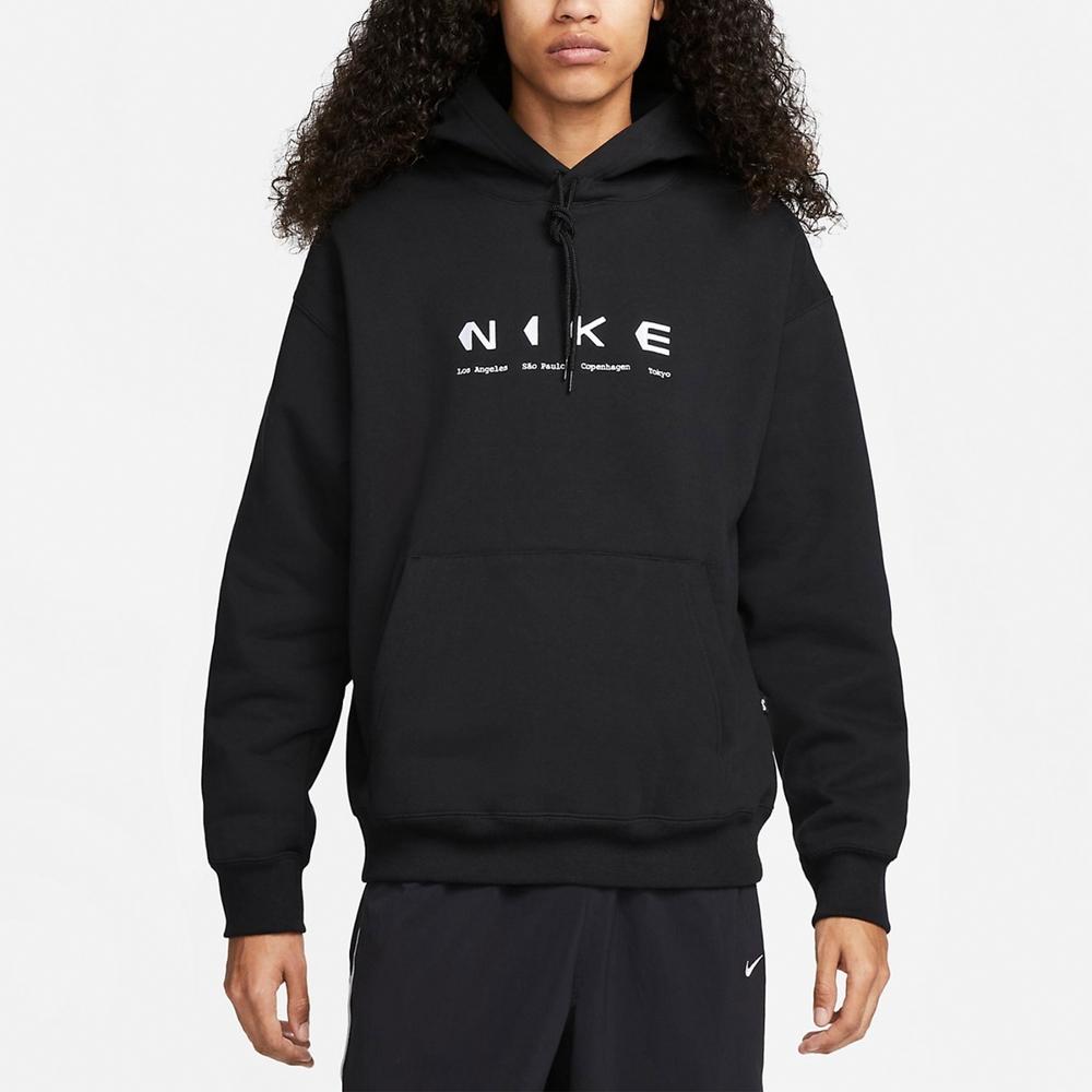 Nike Alphabet Logo Print Hooded Sweatshirt Unisex Tops Black DV9047-010