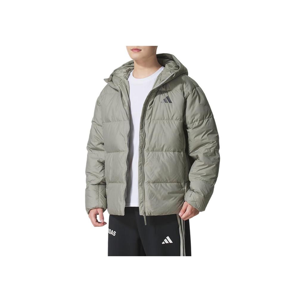 New Adidas Down Jackets Men's Gray Green KC2479
