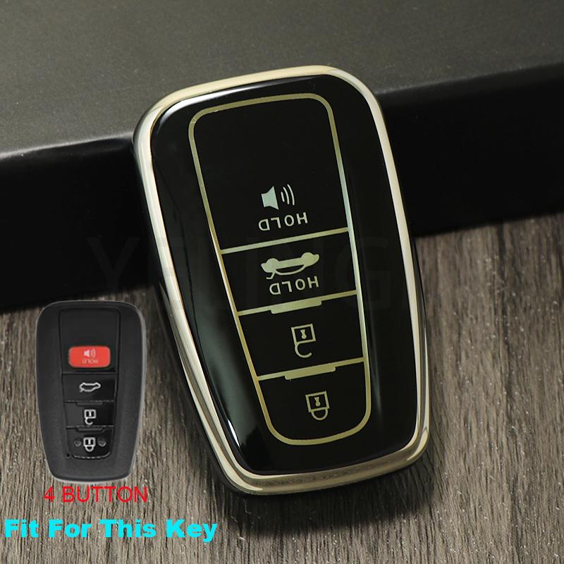 Car Key Case Full Cover TPU Shell For Toyota Prius Camry Corolla CHR C-HR RAV4 Land Cruiser Prado Keychain Accessories