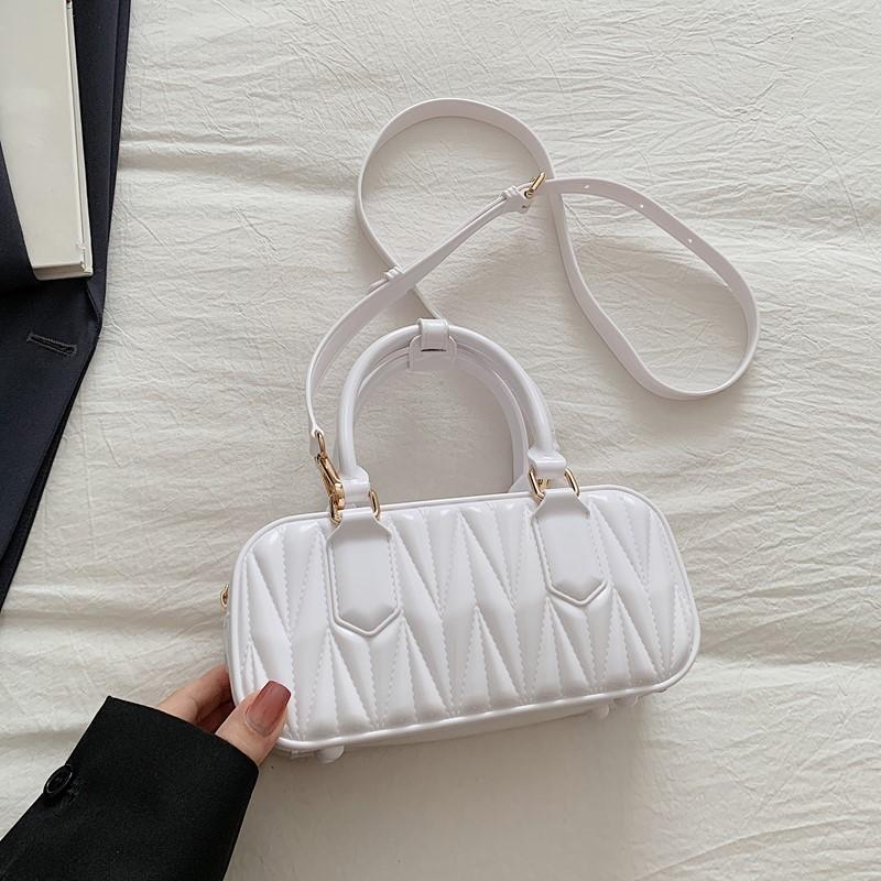 New high-end fashion pvc embossed bowling bag portable shoulder messenger trendy women's bag