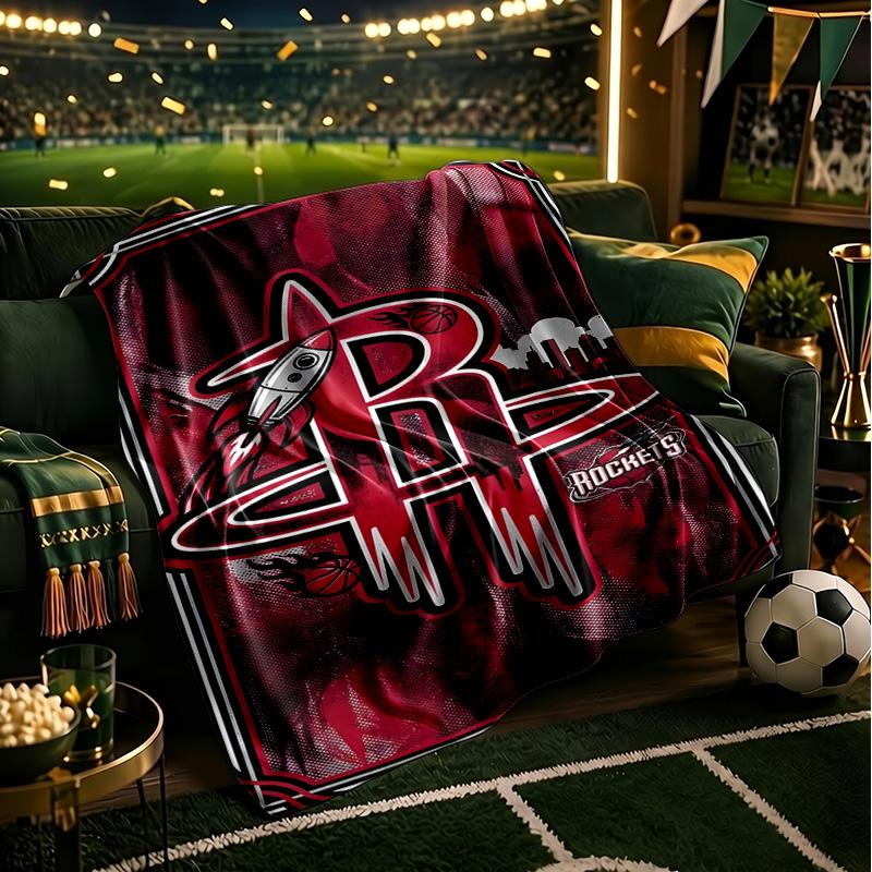 Rockets Basketball Team Blanket Lightweight Flannel Bedding Blanket Perfect for Travel, Camping, Living Rooms, Offices, Sofas, Fan Christmas gift