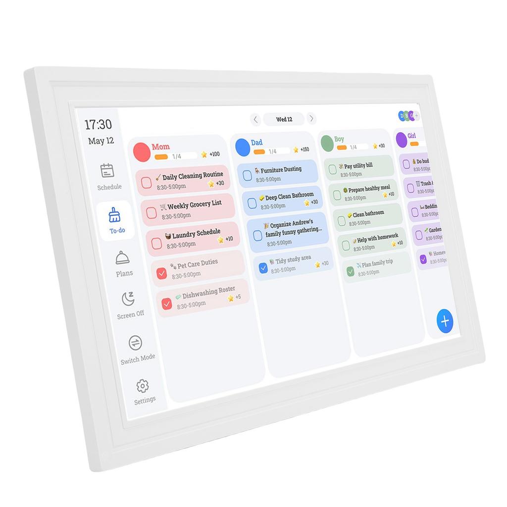Smart Digitaler Kalender 15,6 Zoll HD Touchscreen WLAN Digitaler Bilderrahmen e Familienkalender Planer mit APP für   9.0