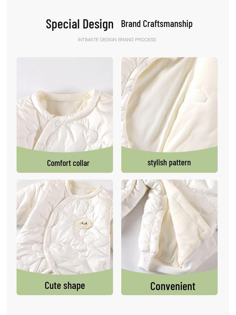 Warm Baby Cotton Padded Winter Romper - Infant Girl Outdoor Crawling Onesie