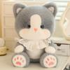 Cute Black-Gray Large-Eyed Kitten Plush Toy – Children's Cartoon Cat Doll