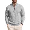Men's Slim Fit Diamond Pattern Sweatshirt, Half-Zip Stand Collar Pullover, Long Sleeve Casual Top