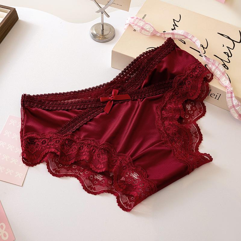 Damen Frühling und Herbst Sexy Bequeme Durchscheinende Spitze Hoher Schlitz Schritt Unterwäsche