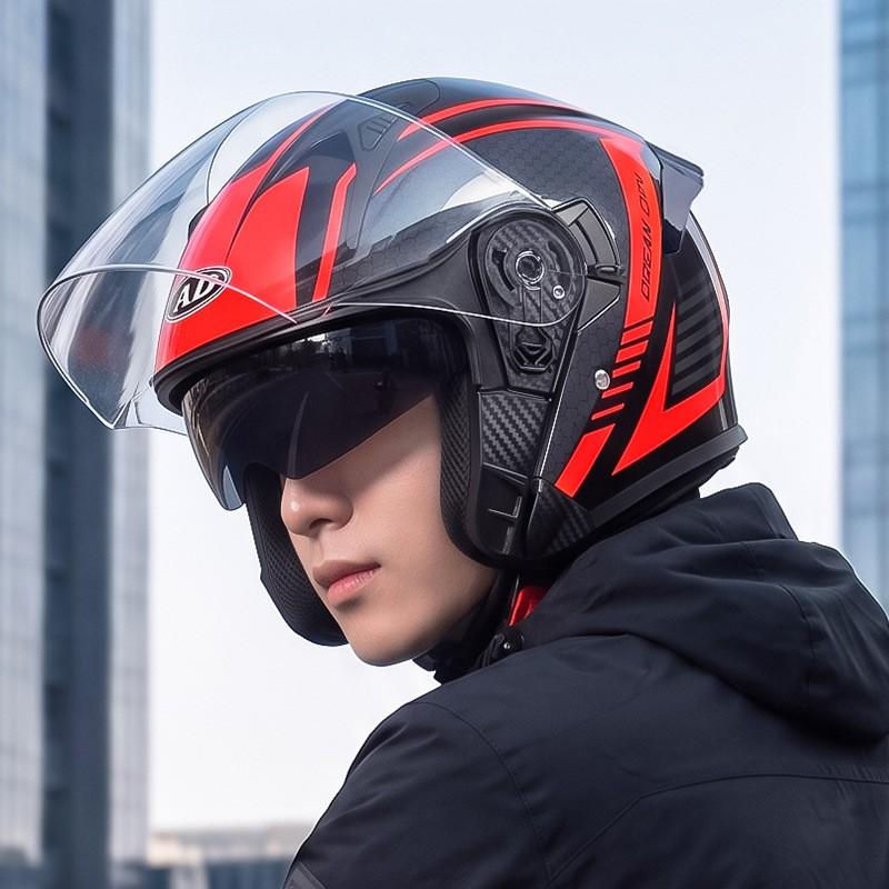 AD 3/4 Motorcycle Helmet Men Women 3C Certified Universal Season Half Electric Scooter