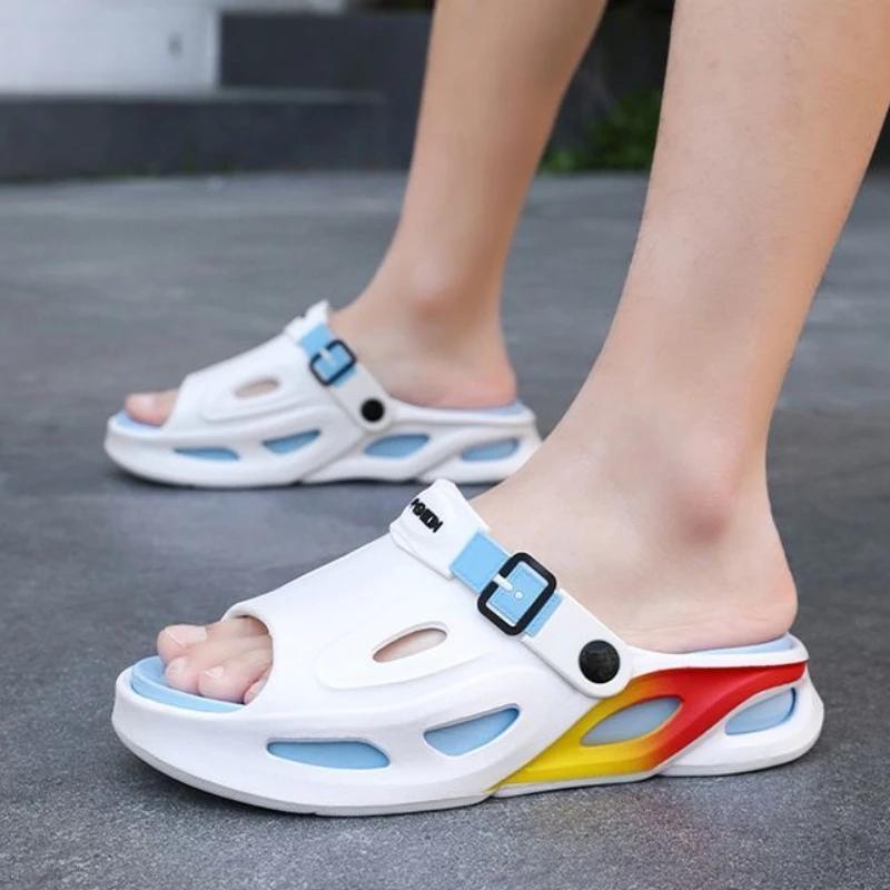 Fashion Male Slipper Plastic Eva Heather Shiatsu Slides 2025 Fashion Style Designer Luxury Low Price Comfortable Casual Y2k Men's Shoe