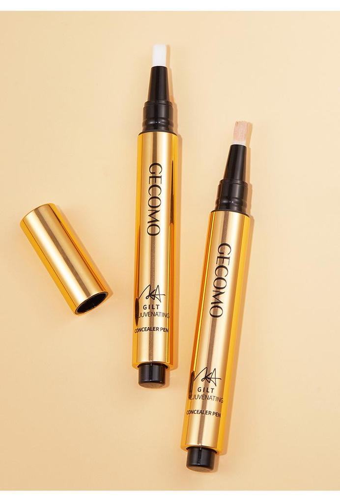 GECOMO Press-Type Concealer Pen: Covers Dark Circles, Acne Scars, Blemishes & Brightens Tear Troughs with Liquid Cream