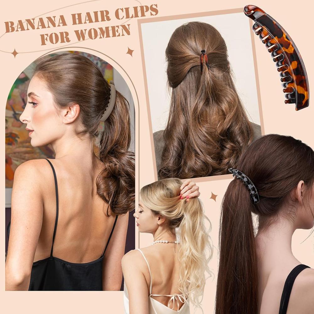 Schildpatt-Bananen-Haarspange Fischförmige Haarnadel Für Frauen Haarschmuck Haarspangen Dreh-Klemme Pferdeschwanz-Spangen Kopfschmuck