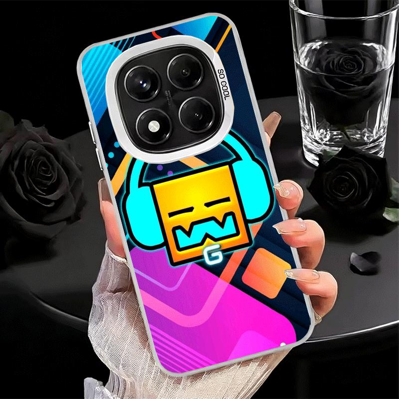 Geometry Dash Game Soft Phone Case for Xiaomi Redmi Note 13 14 15 Pro Plus 12S 12 11S 11 11T 10S 10 Shockproof Cover Back Shell