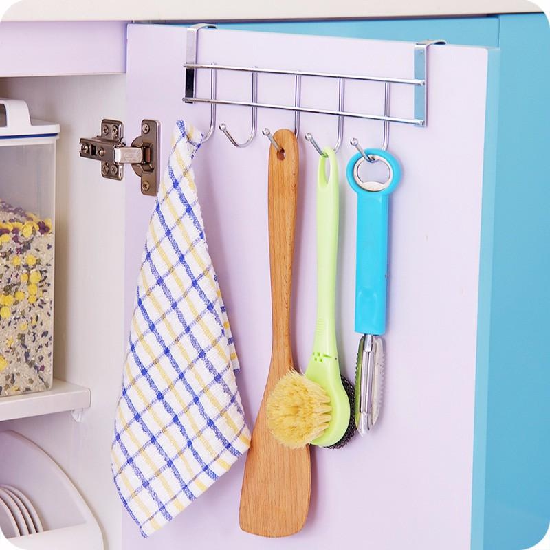 5 Hooks Clothing Coat Towel Hanger Rack Holder Shelf Over Door Home Bathroom Kitchen Hat Organizer  Over The Door Hooks