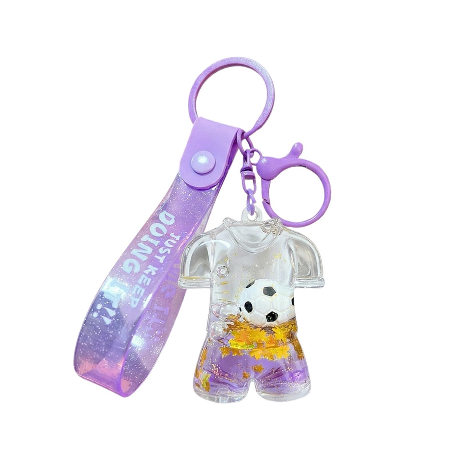 Football-themed Acrylic Sand Flowing Keychain Pendant With  Sand Flowing Bottle 5ml One Size фиолетовый
