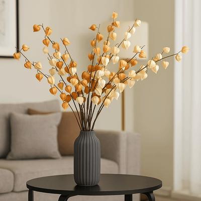 83cm Artificial Coco Pod Branches Real Touch Realistic Lantern Fruit Branch Handmade Fake Plants Home Living Room Decor