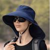 With Neck Cover Sun Protection Hat Solid Color Women Bucket Hat Fisherman Hat Mountaineering