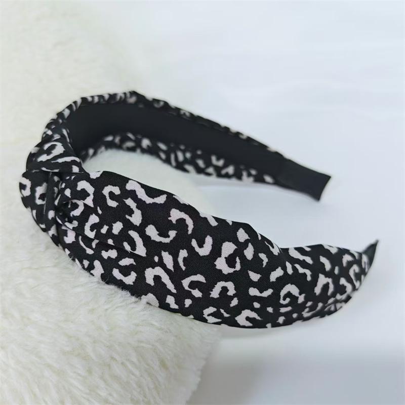 1/4pcs Chic Leopard Print Headband with Center Knot Solid Twill Cloth Women's Fashion Hair Accessory Girls Stylish Hairband