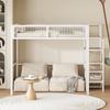 Loft bed 140*200 with ladder, children's bed with iron frame and storage shelf, wardrobe white (Old SKU LDB00198AAK)