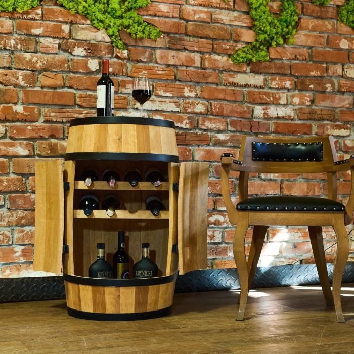 Casier à vin - Creative Cooper - Tonneau en bois - 80x50 cm - Chêne - Vintage