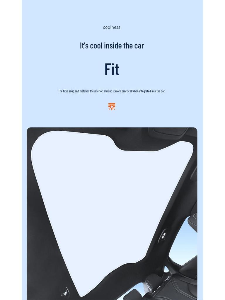 2021 Ford Mustang Mach-E Sunroof Sunshade: Ice Crystal Heat Insulation, UV Protection, Privacy, Opaque
