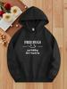 S Fun Free Hug Don't Move Pattern Hoodie Unisex Soft Pullover Sweatshirt with Kangaroo Pocket and Ribbed Hem Machine Washable Casu