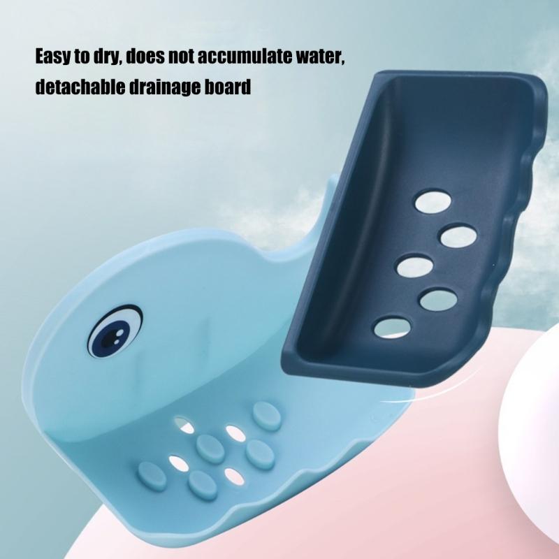 Modern Whale Shape Soap Holder For Bathroom Adhesive Mounting No Tools Required Plastic Waterproof Shelf Soap Dish