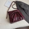 Fashion Fold PU Leather Women's Shoulder Bags Simple Solid Color Ladies Crossbody Bag Casual Versatile Female Underarm Bags