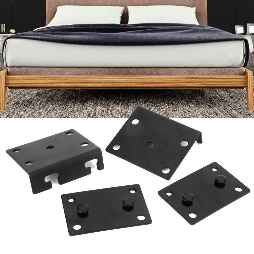 1 Set Adjustable Furniture Hardware Connector Black Bed Frame Bracket Hinge Bracket  Headboards