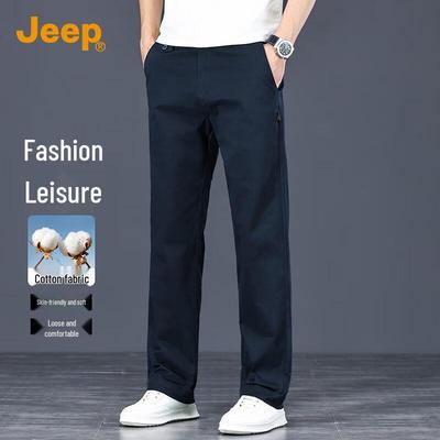 Jeep Herrebukser med Høj Bomuldsindhold, Lige Ben, Business Casual