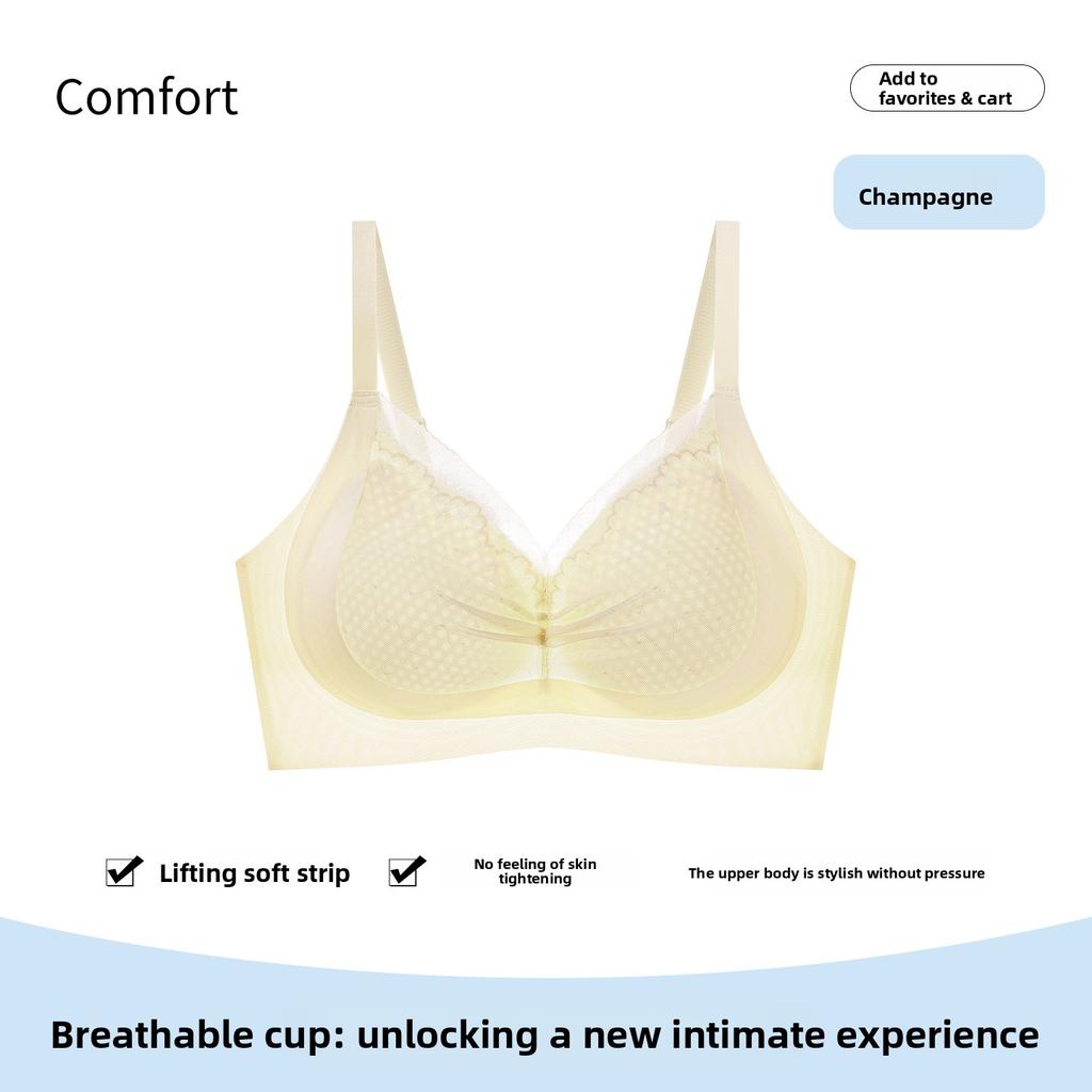 Premium Seamless Tank Top Bra for Women, Side Gather Push Up Anti-Sagging Wireless Breathable Comfortable Lingerie