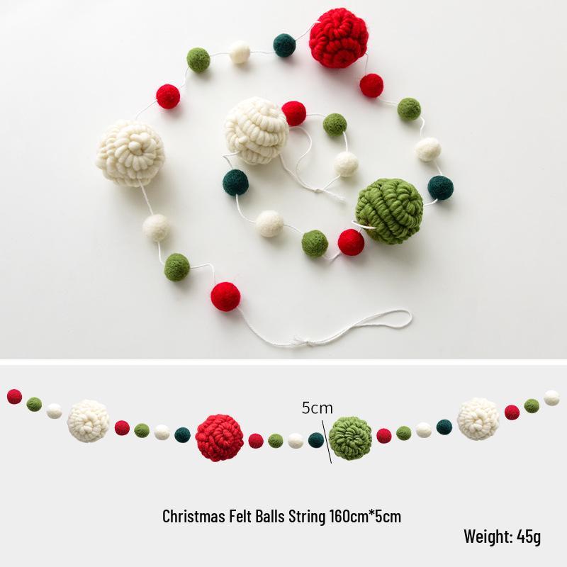 NUCHI Wool Felt Christmas Wreath & Garland Set with Tree Decorations and Pendant