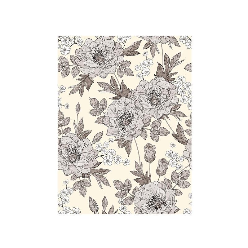 

Adhesive Floral Wallpaper 3D Embossed Removable Living Room Bedroom DIY Home Decor Wall Sticker 44cm x 300cm сірий