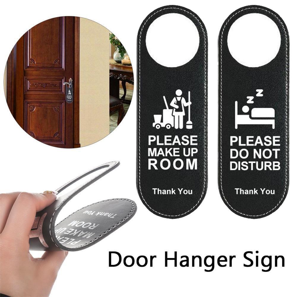 Door Sign Black Hang On Door Or Wall Leather Many Occasions