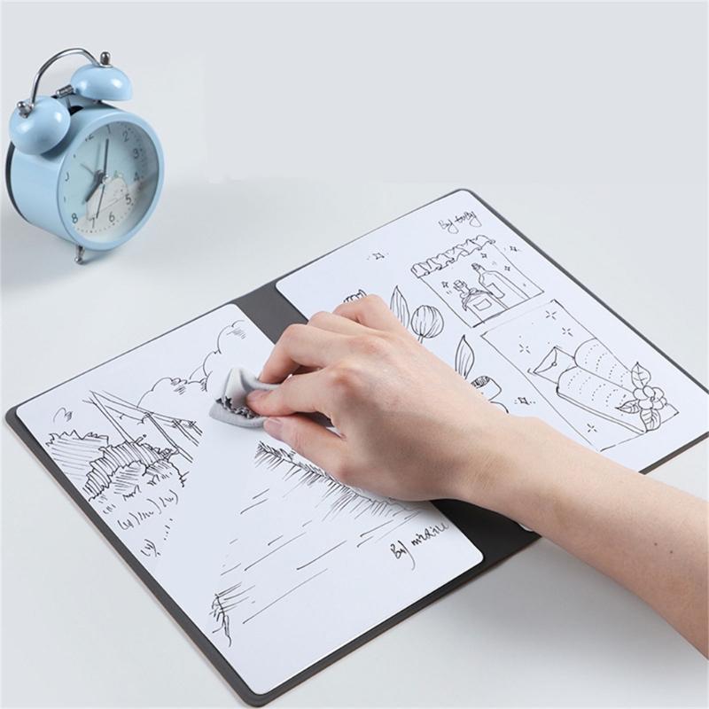 Small Desk Erasable Whiteboard with Marker Double-Side Magnetic Whiteboard Notebook Writing Board for Writing Drawing