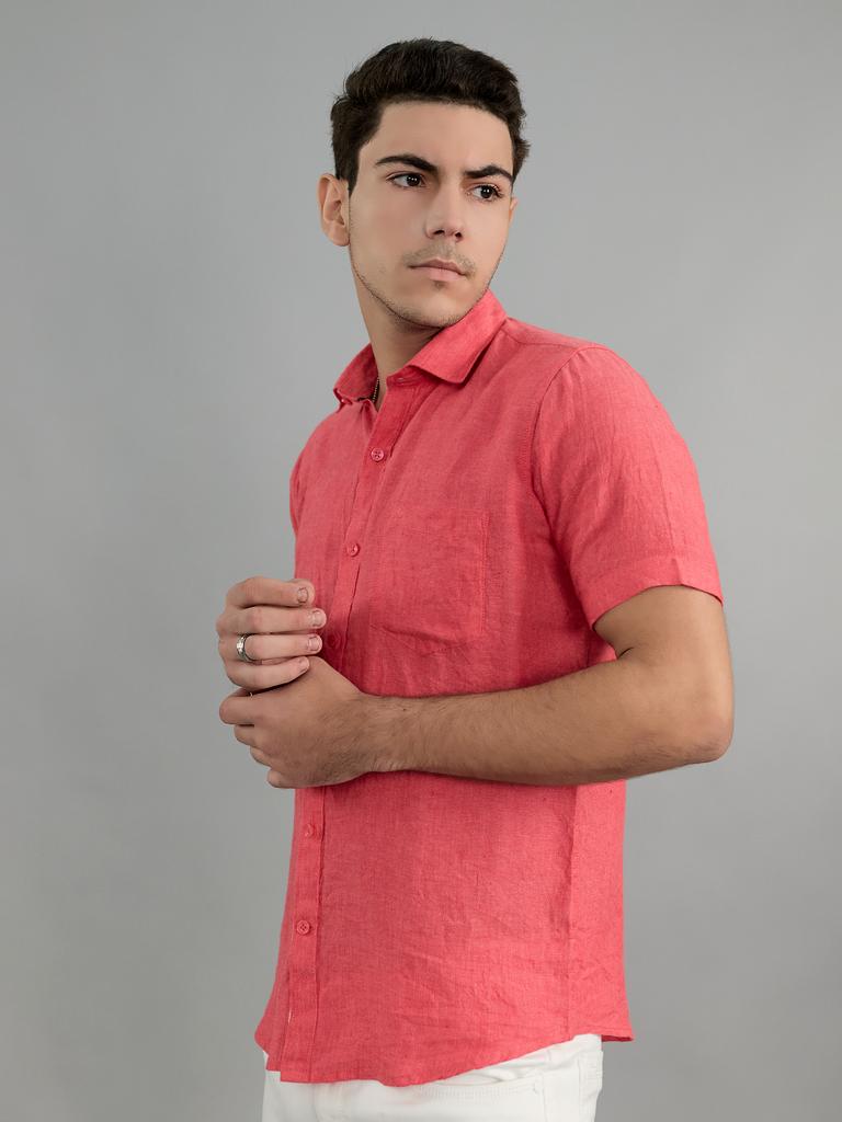 MONTE CARLO Mens Regular Fit Solid Half Sleeve Shirt