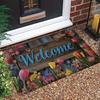 Tiled Stone Greeting Harvest Foliage Entry Rug Skid Resistant Entryway Mat Country Floor Pad Room Decor Accent Soft Cozy