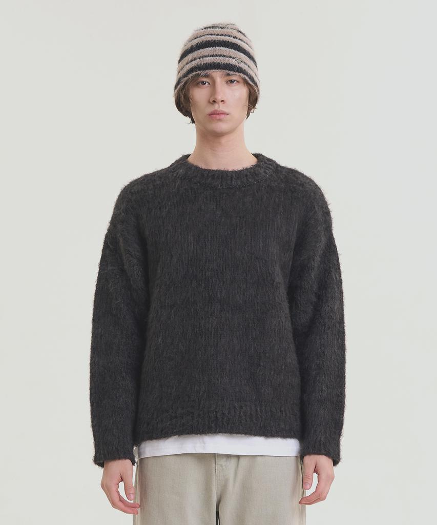 NOISE Coloring Brushed Oversized Knit - Black