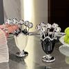 6Pcs Light Luxury Fruit Forks Set Stainless Steel Fruit Picks Storage Jar Set  For Tasting Salad