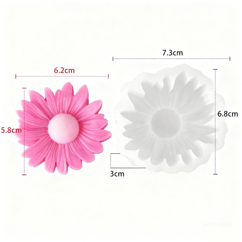

3D Sunflower Candle Silicone Mold DIY Daisy Flower Soap Gypsum Resin Handicrafts Cement Handcrafted Chocolate Cake Baking Tools